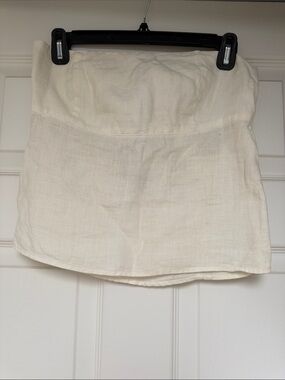 Juicy Couture Linen Cream Tie Back Top